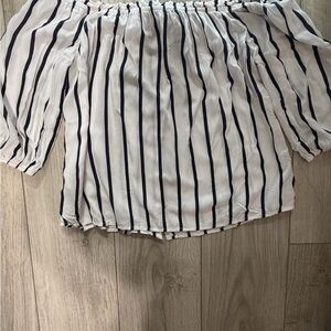 Elegant Off-Shoulder Striped Blouse